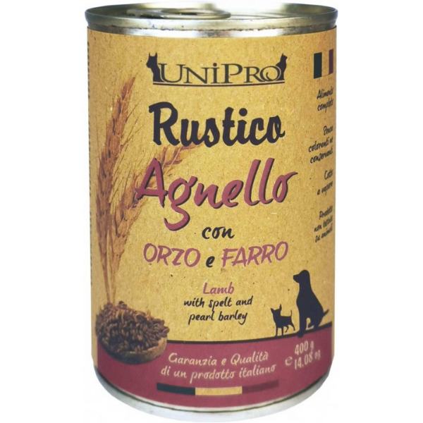 Unipro Rustico Dog Adult 400 gr - Agnello con orzo e farro