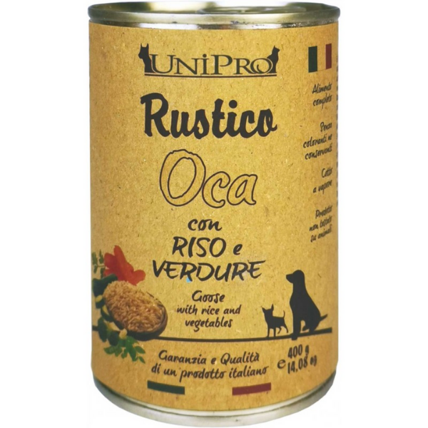 Unipro Rustico Dog Adult 400 gr - Oca con riso e verdure