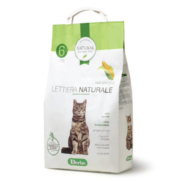 Lettiera Naturale Natural Derma Pet  - 6 L Mais Naturale 