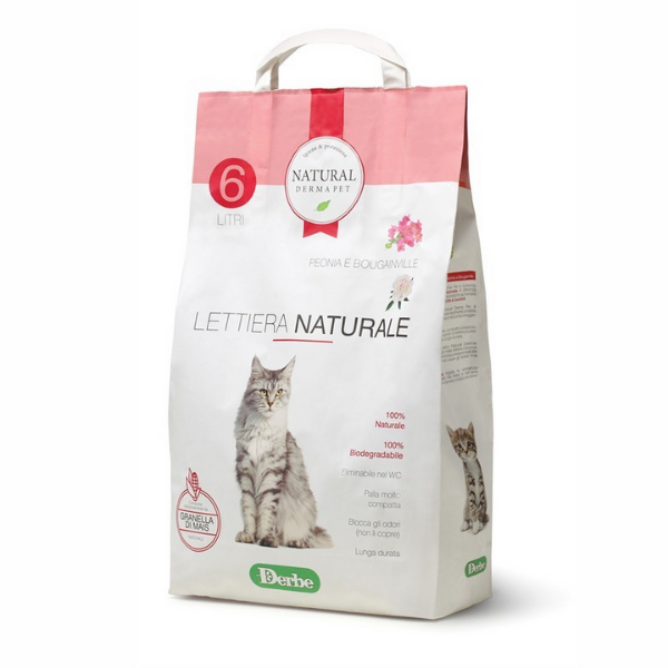 Lettiera Naturale Natural Derma Pet  - 6 L Peonia e Bougainville