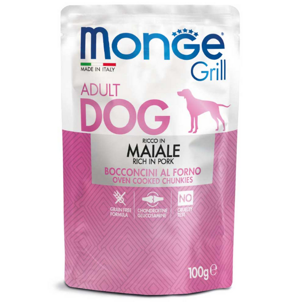 Monge Grill Adult Grain Free bocconcini 100 gr - Maiale