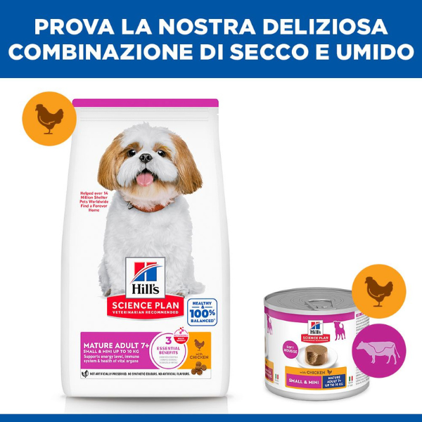 hill's science plan small & mini mature adult 7+ alimento per cani con pollo immagine5