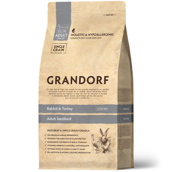 Grandorf Cat Sterilised Hypoallergenic Coniglio e tacchino