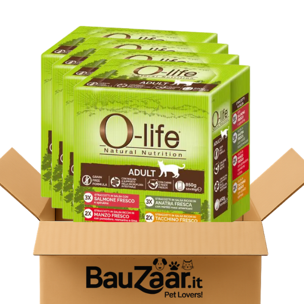 Bundle convenienza: O-life Cat Adult straccetti in salsa Gigapack 40x85 gr