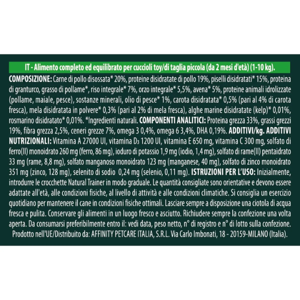 natural trainer selected quality puppy mini con pollo immagine5