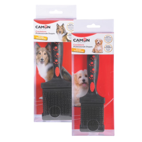 Cardatore professionale doppio con testina flessibile per cani Camon