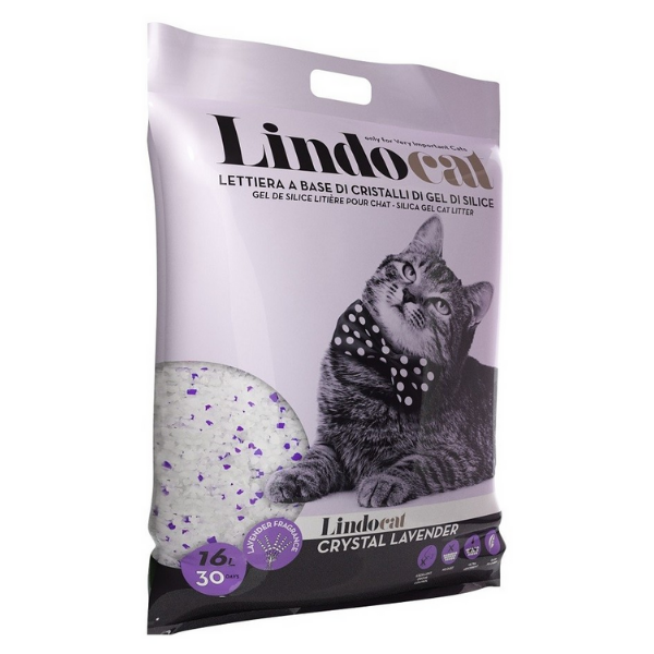 Lindocat Crystal Lettiera Gel di silicio - 16 L Lavanda 