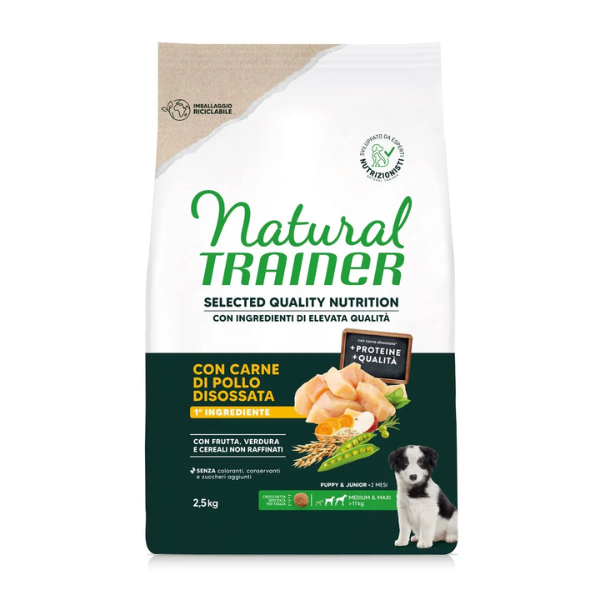 Natural Trainer Selected Quality Puppy Medium e Maxi con Pollo