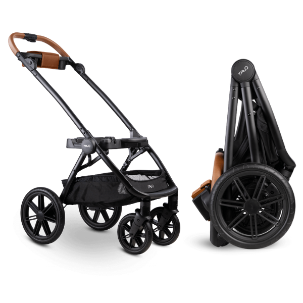 Telaio per passeggino Roscoe Trek compatibile con seggiolini Tavo - Nero con dettagli cognac