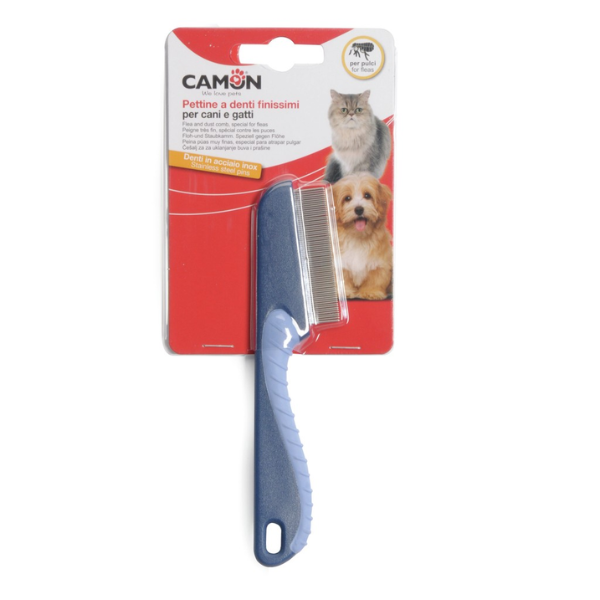Pettine per la rimozione delle pulci a denti finissimi in acciaio per cani e gatti Camon