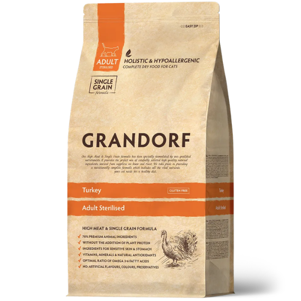 Grandorf Cat Sterilised Hypoallergenic Tacchino