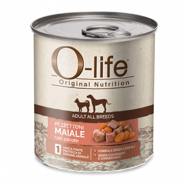 O-life Dog Adult Grain Free Pezzettoni monoproteici 400 gr