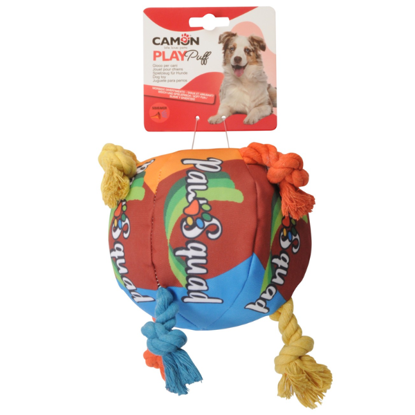 Gioco palla con corde e squeaker Play Puff Camon