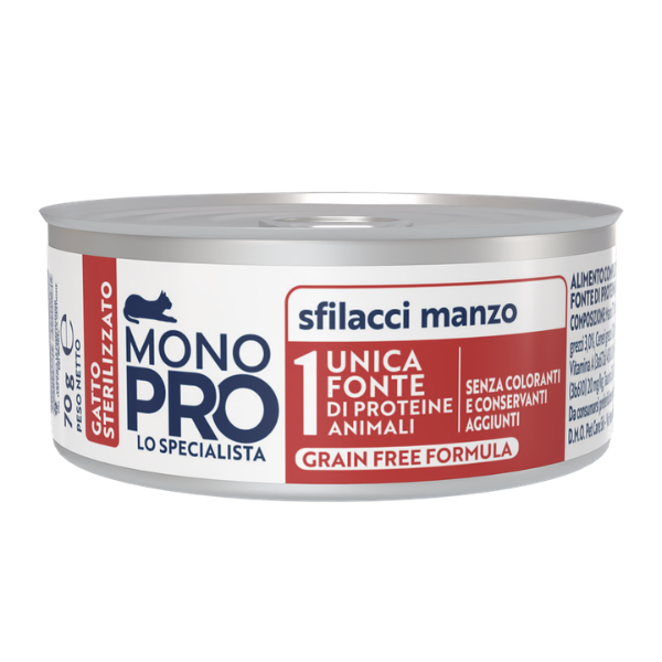 Monopro lo specialista Cat Adult Sterilised Grain free Sfilaccetti 70 gr