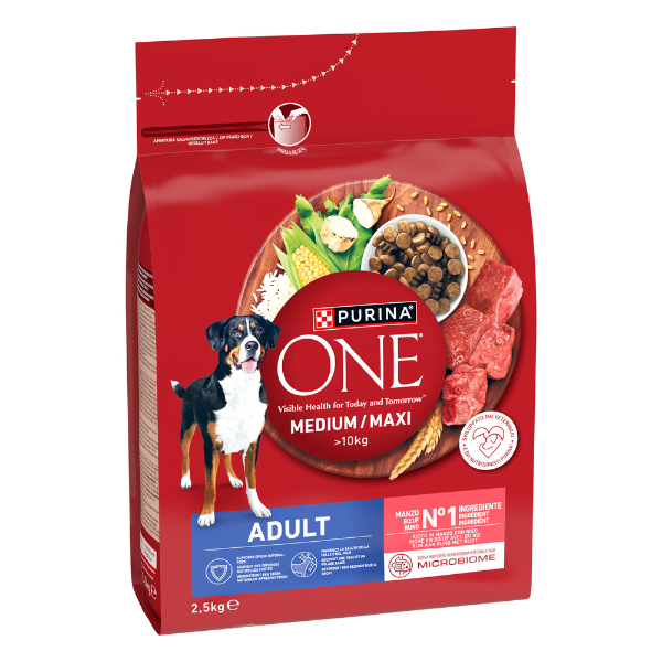Purina One Dog Adult Medium/Maxi ricco di Manzo e riso