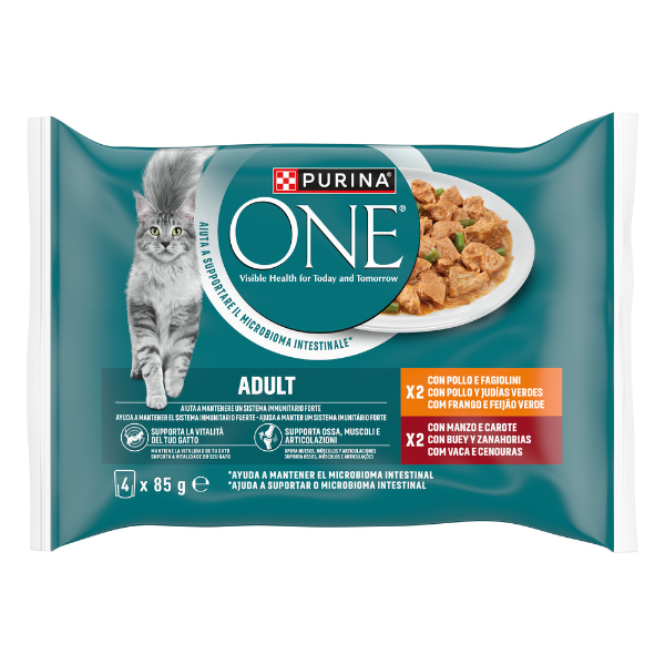 Purina One Cat Adult filettini in salsa multipack 4x85 gr
