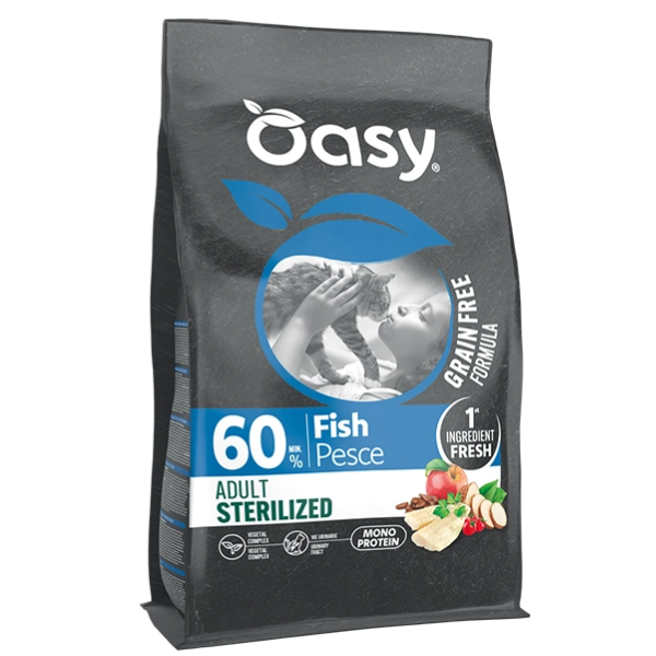 Oasy Grain Free formula Cat Adult Sterilized Pesce