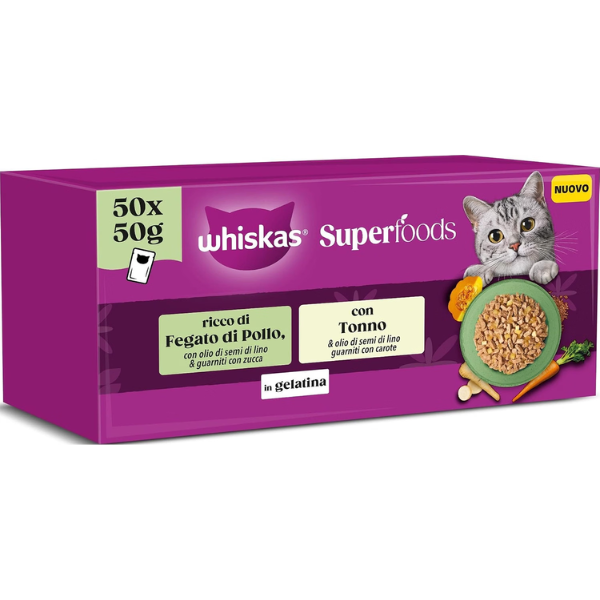 Whiskas Superfoods Mix in gelatina Multipack 50x50 gr