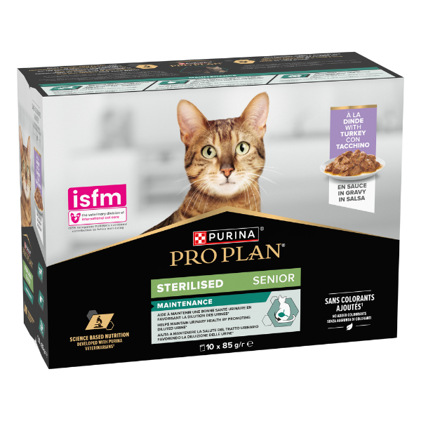 Purina Pro Plan Cat Senior Sterilised Maintenance Multipack in salsa 10x85g