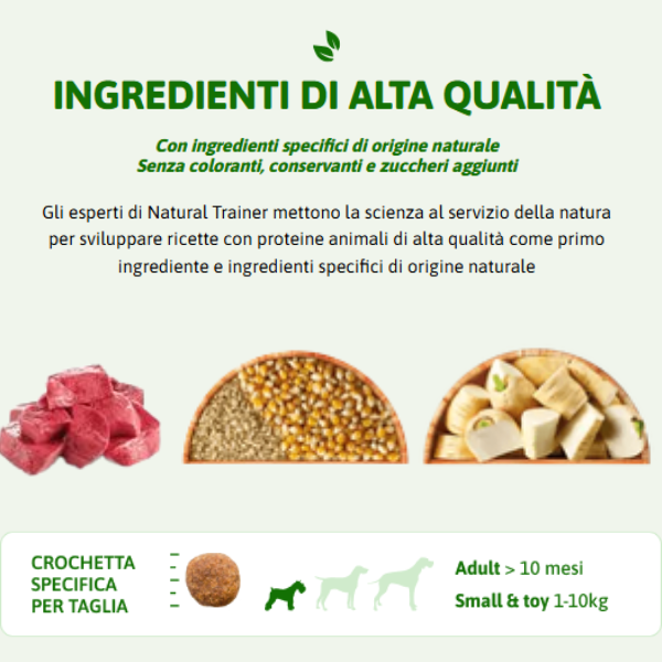 Natural Trainer Speciality Nutrition Sensitive Monoproteico Small&Toy Adult con Agnello e cereali integrali