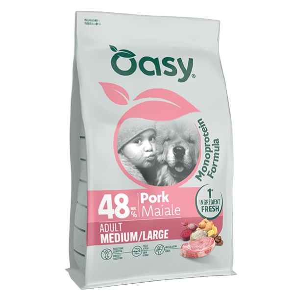 Oasy Monoprotein formula Adult Medium/Large Maiale