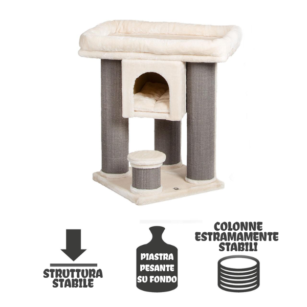 cuccia con tiragraffi integrato in sisal calgary canadiancat immagine6