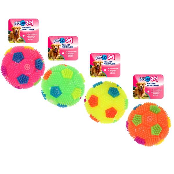 PetUp Joy gioco per cani Pallina con squeaker Mix color