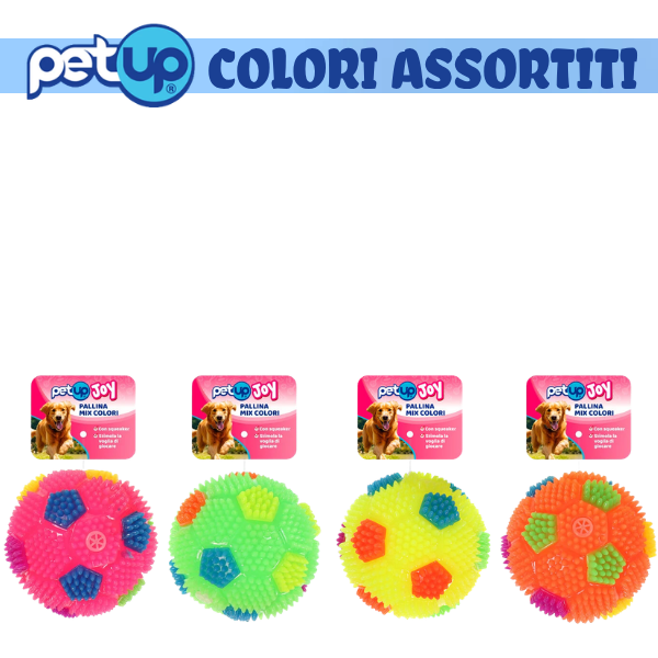 PetUp Joy gioco per cani Pallina con squeaker Mix color