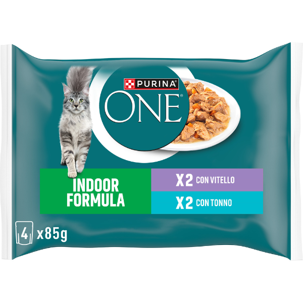 Purina One Indoor Cat Adult filettini in salsa multipack 4x85 gr