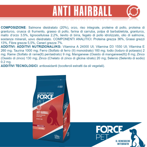 Forcepet Cat Adult Sterilised Anti Hairball eliminazione boli di pelo Salmone