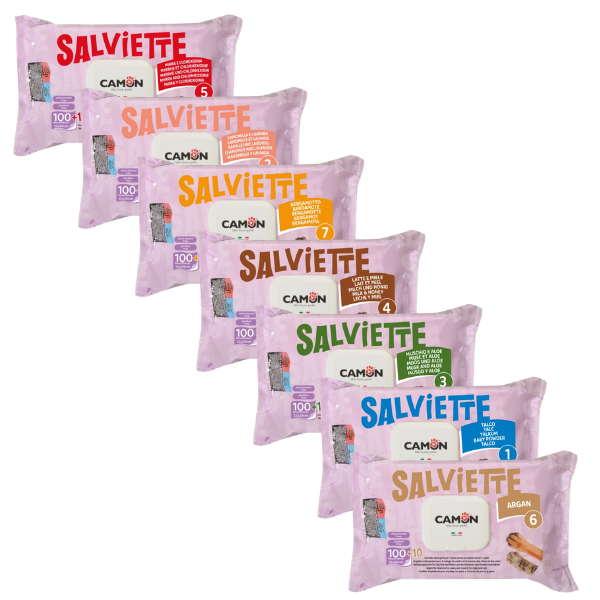 Salviette Detergenti per cani e gatti Maxi Formato da 110 pezzi Camon