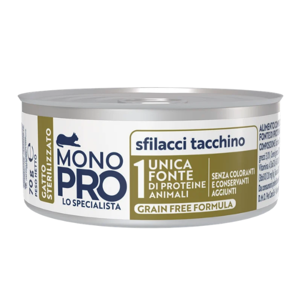 Monopro lo specialista Cat Adult Sterilised Grain free Sfilaccetti 70 gr