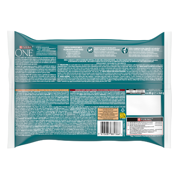 Purina One Cat Adult filettini in salsa multipack 4x85 gr