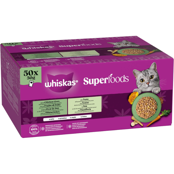 Whiskas Superfoods Mix in gelatina Multipack 50x50 gr