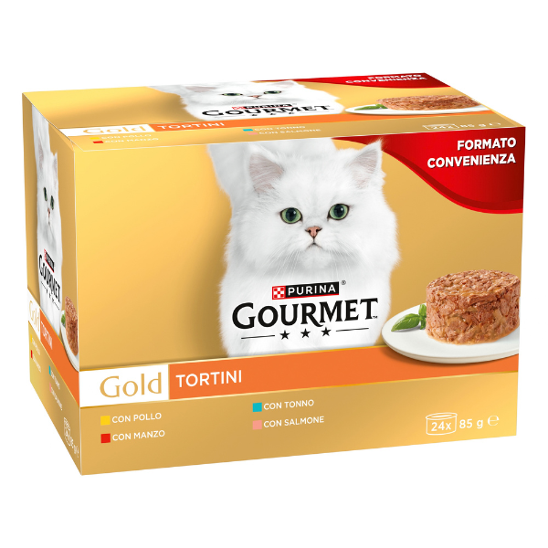 Purina Gourmet Gold Tortini Umido Gatto Multipack 24x85g