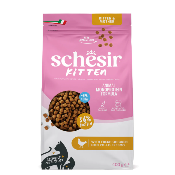 Schesir Cat Kitten & Mother Monoprotein formula con Acido folico Pollo fresco