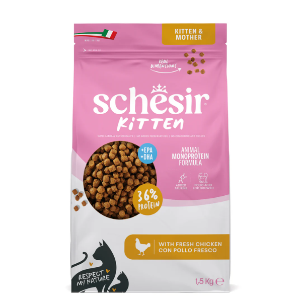 Schesir Cat Kitten & Mother Monoprotein formula con Acido folico Pollo fresco