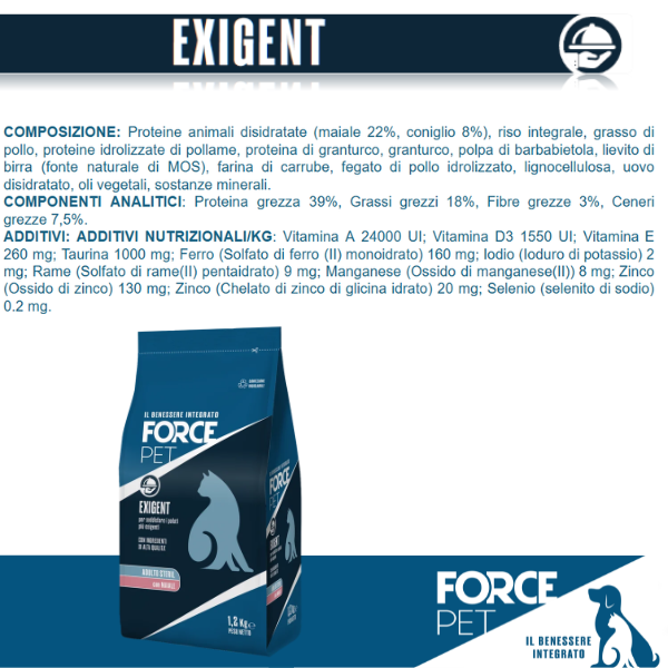 Forcepet Cat Adult Sterilised Exigent palati esigenti Maiale