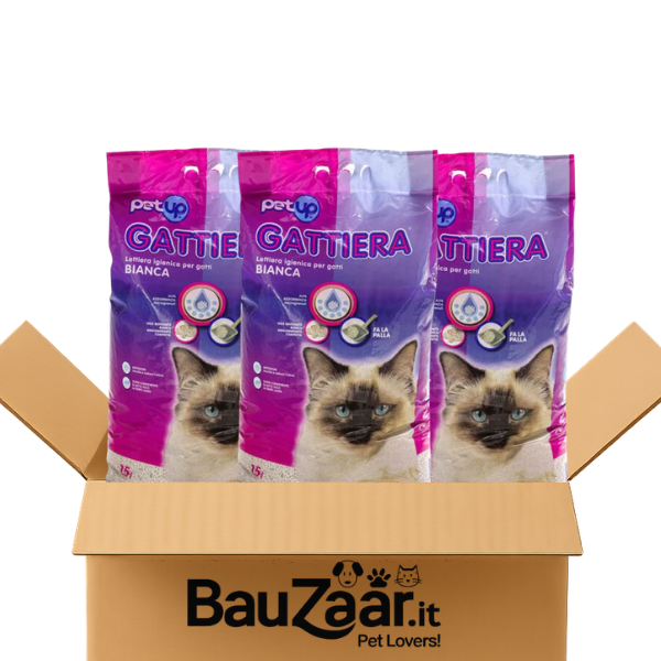 Bundle convenienza: PetUp lettiera agglomerante Bianca leggera 3x15L
