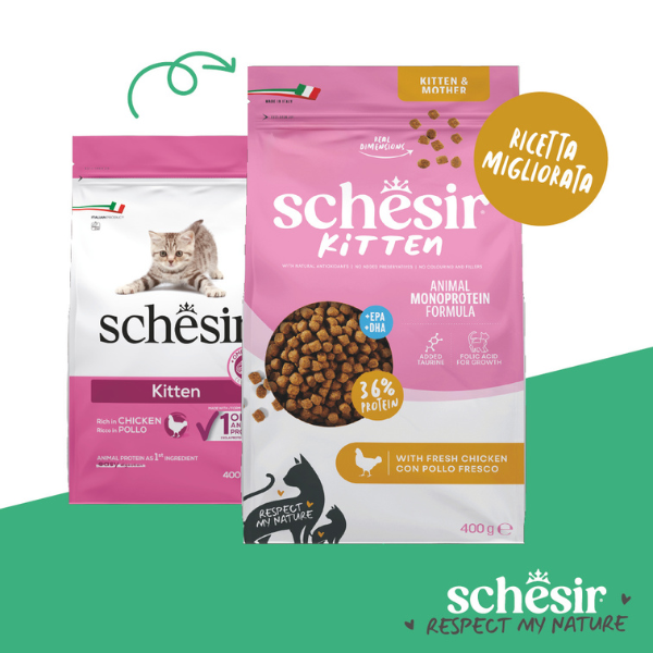 Schesir Cat Kitten & Mother Monoprotein formula con Acido folico Pollo fresco