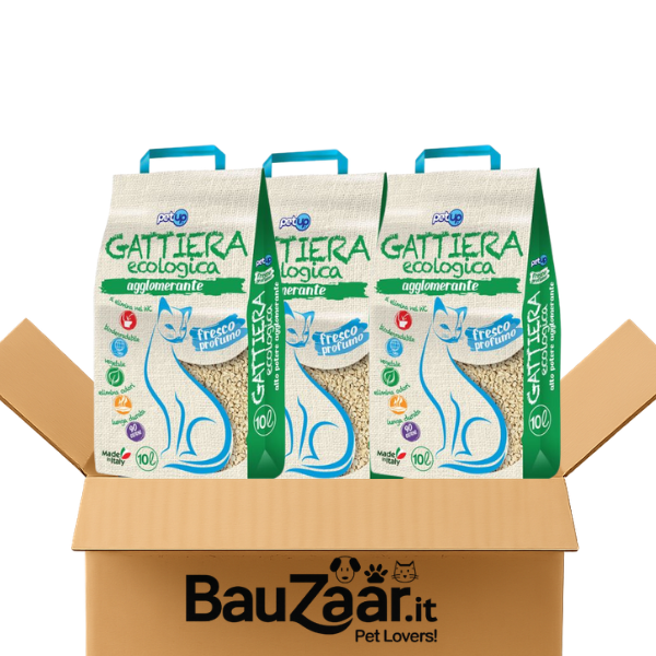 Bundle convenienza: PetUp lettiera vegetale Eco profumo naturale 3x10L