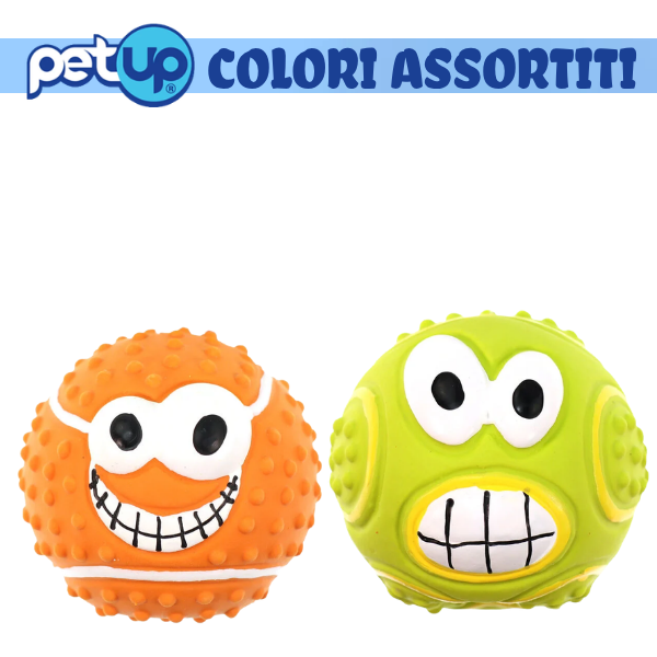 PetUp Joy gioco per cani Palla con squeaker Face per denti e gengive