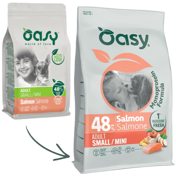 Oasy Monoprotein formula Adult Small/Mini Salmone