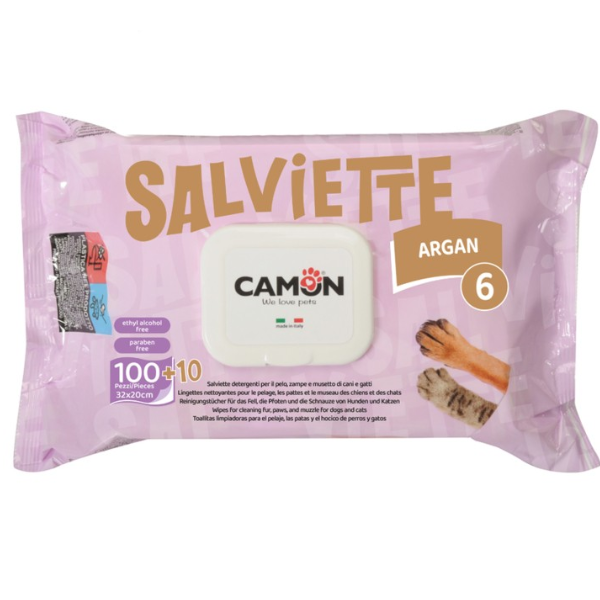Salviette Detergenti per cani e gatti Maxi Formato da 110 pezzi Camon