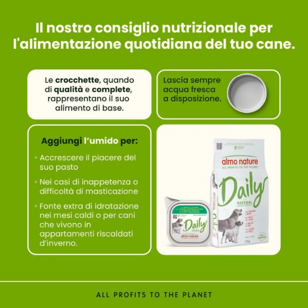 Almo Nature Daily Ingredienti naturali All Breeds con Manzo e riso