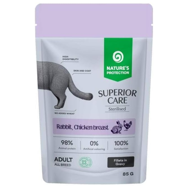 Nature’s Protection Superior Care Sterilised Cat Adult Filetti in gelatina 85 gr