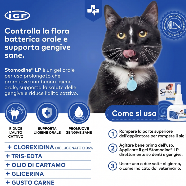Stomodine LP ICF gel gengivale per l'Igiene orale di cani e gatti