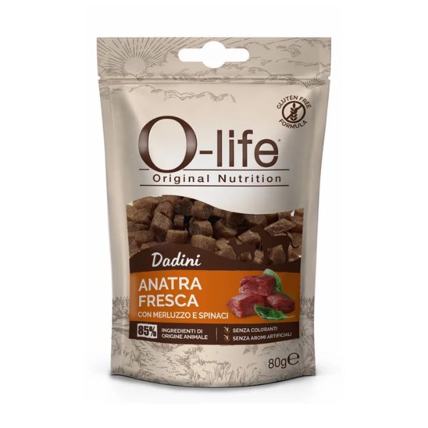 O-life Adult Snack per cani Dadini Carne fresca 80 gr