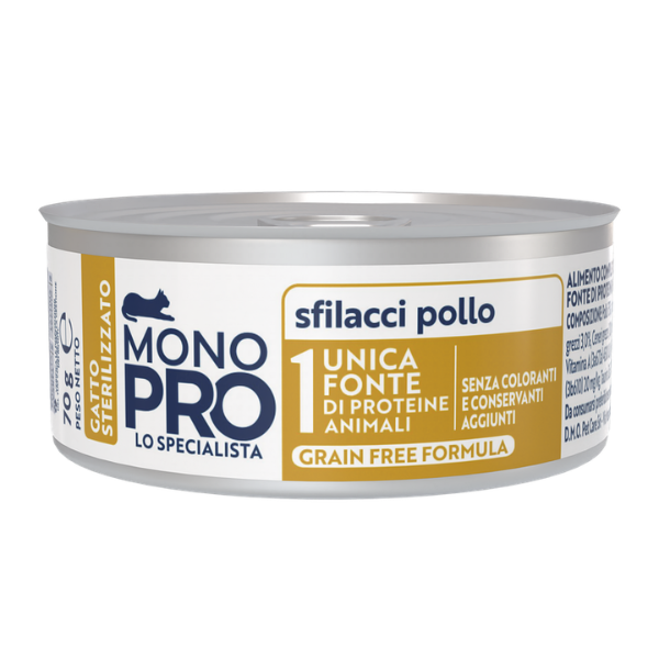 Monopro lo specialista Cat Adult Sterilised Grain free Sfilaccetti 70 gr