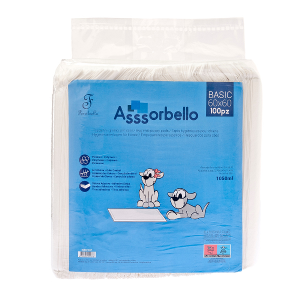 Tappetini Igienici Assorbello Basic Ferribiella - 60x60 cm - 100 pezzi